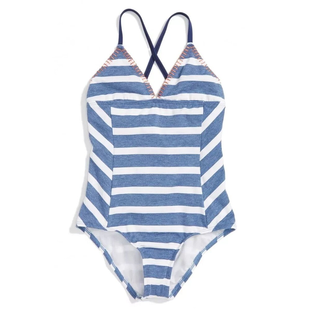 Splendid Girls Chambray Cottage Striped One Piece Sz 8